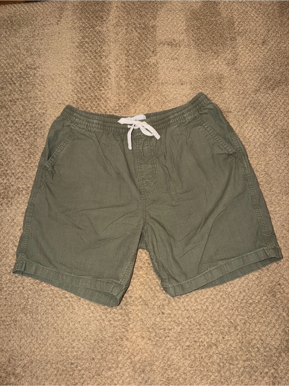 Cotton On Men’s Easy Short Olive Green Elastic Drawstring Waist Shorts